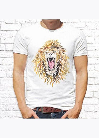 Чоловіча з принтом Лев жовтий Кавун футболка (316345052)