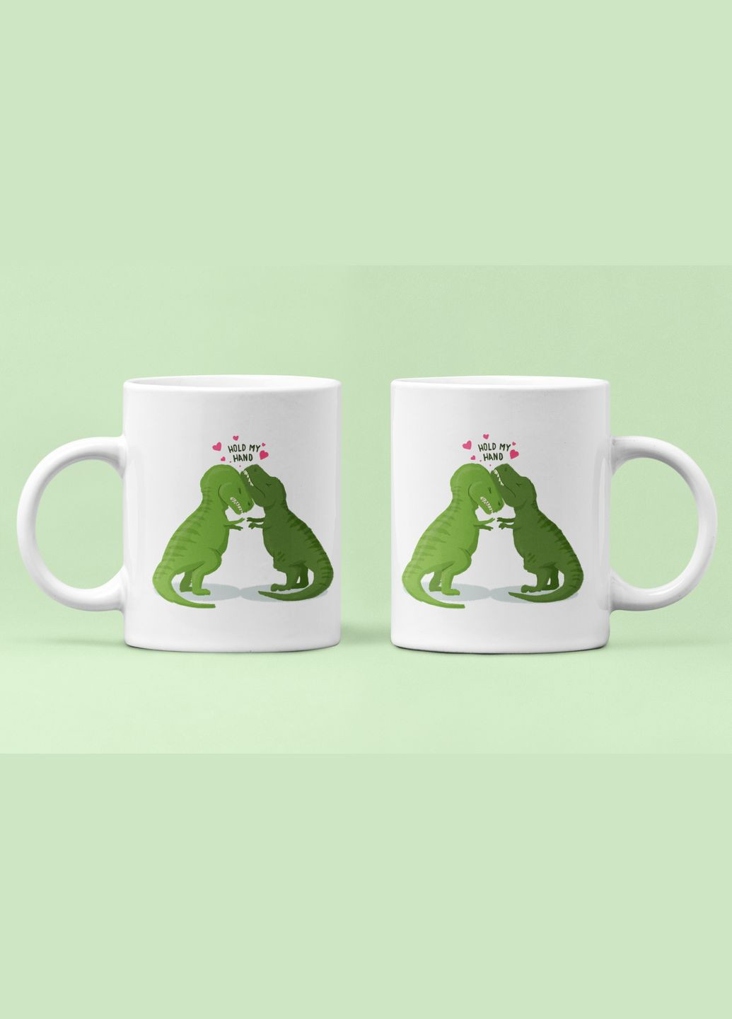 Парные чашки кружки Hold my hand дракончики для Влюблённых Белая 330 мл Orca (316259476)