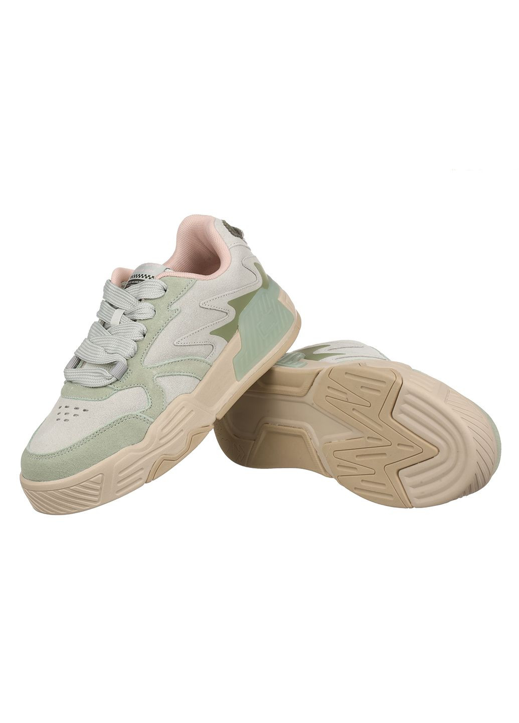 Женские кроссовки из замши L1821-9C Baas зелёные демисезоны (303000977)