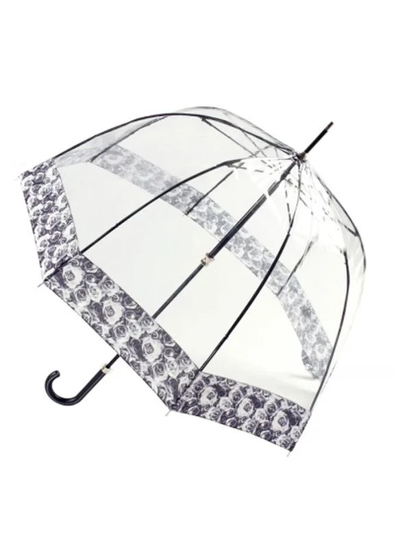 Чёрный зонт birdcage-2 luxe l866 photo rose (l866-034514) Fulton (396922312)
