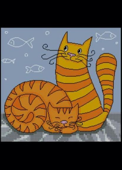 Набір для вишивання хрестиком. Розмір: 13*12 см Мульткішки Лоскуток (315361815)