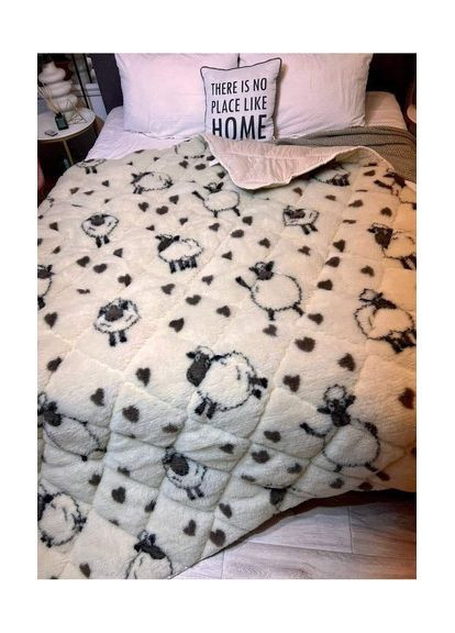 Одеяло зимнее с открытым мехом Баранчик Шон полуторный размер 150x215 см микрофибра/пайчатый холофайбер Vital-Textile (367268981)