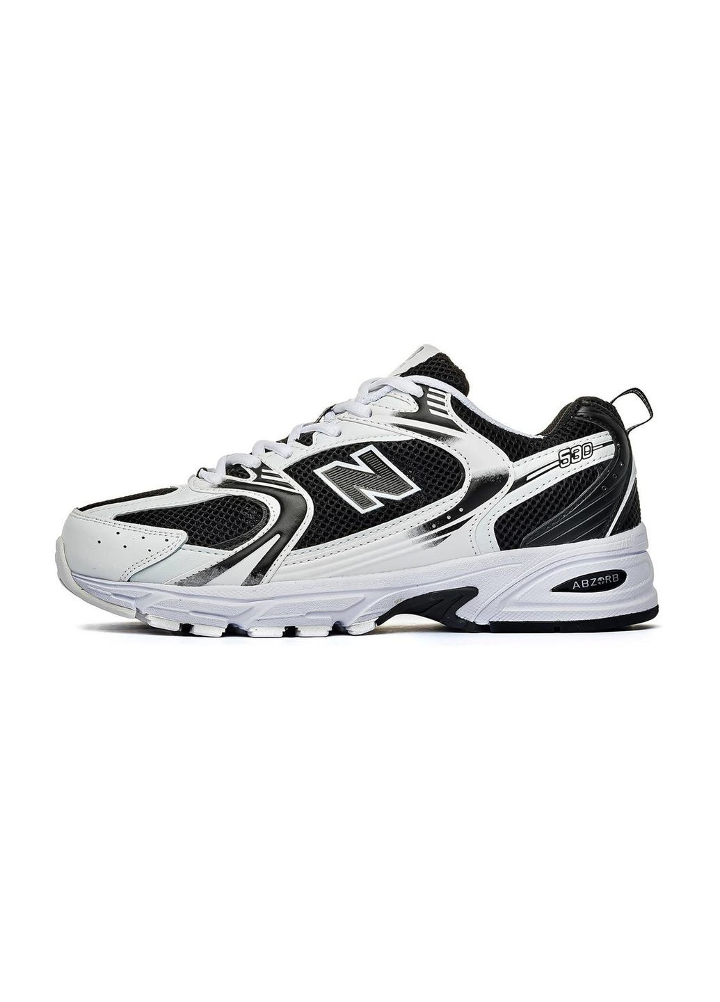 Білі Осінні кросівки чоловічі, black-white вьетнам New Balance 530