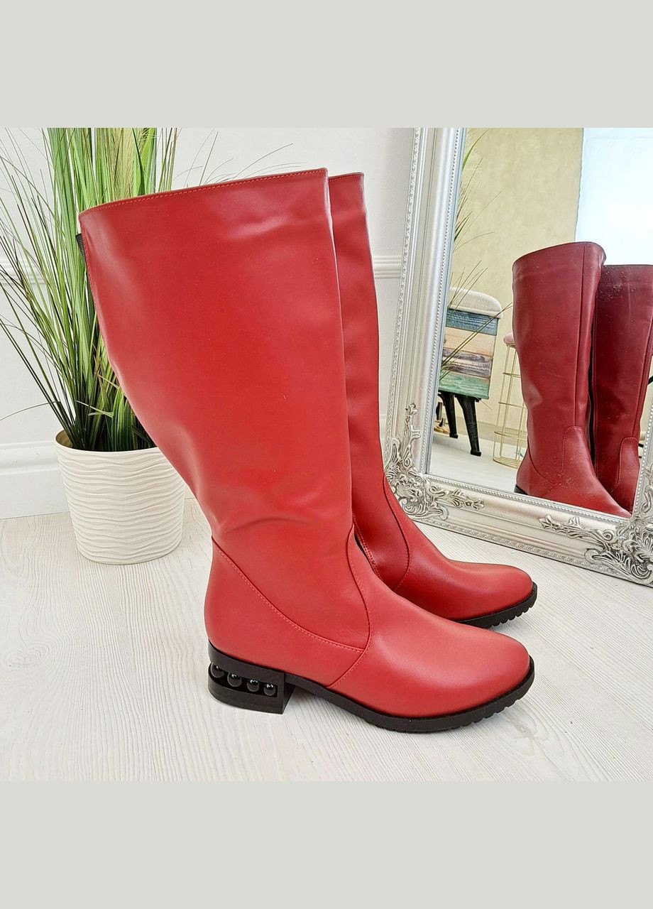 Зимние сапоги кожаные женские с широким голенищем,. батал. 41 размер, голень 48 см Vasha para