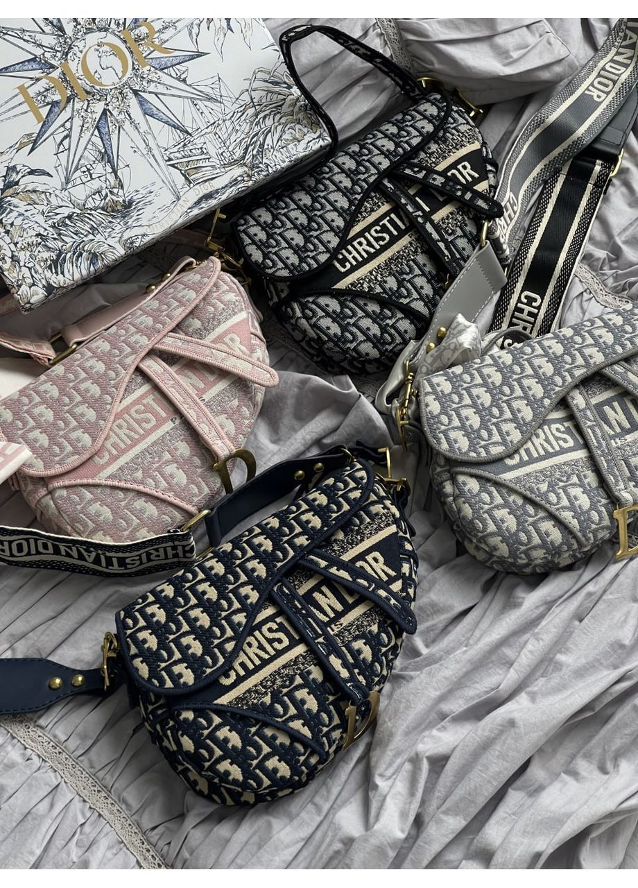 Набор подарочный Dior Saddle - сумка седло и кархолдер светло-серый No Brand (367829062)