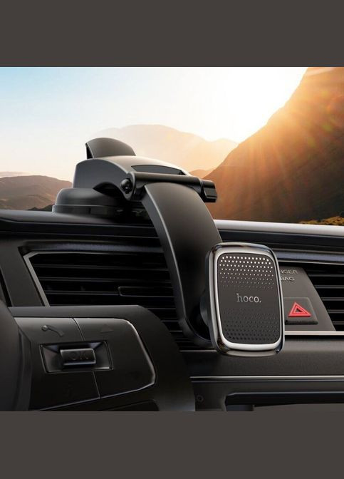 Магнитный автомобильный держатель для телефона CA107 Чёрный Hoco (323486097)