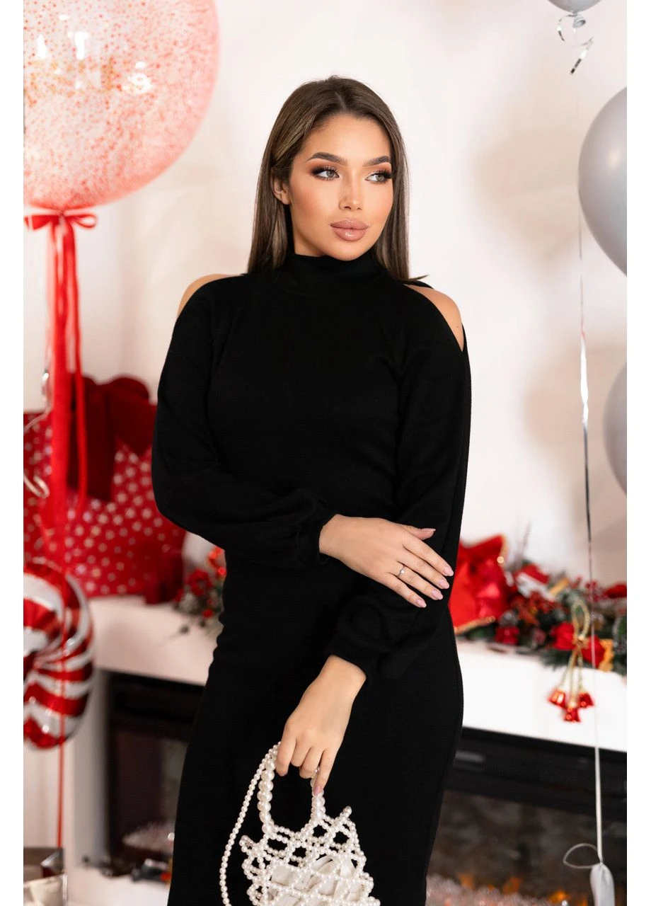 Черное кэжуал платье Fashion Girl