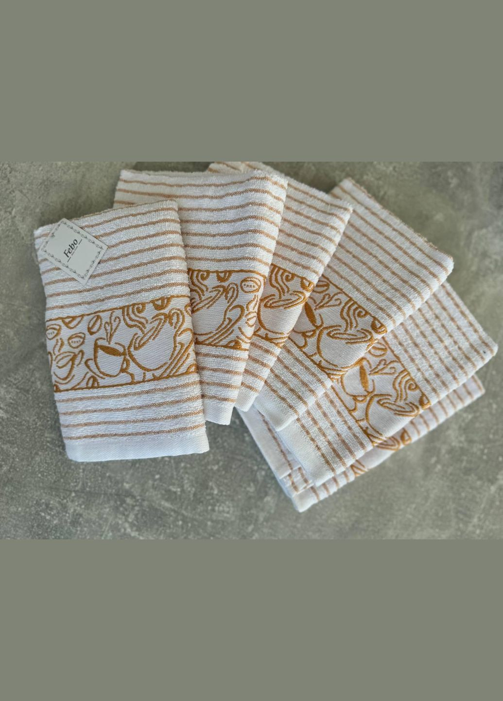 Набір рушників махрове для кухні гіпоалергенні 40x60 см 6 шт Білий (П4К-mur-kuhnya-007/2) No Brand абстрактний комбінований