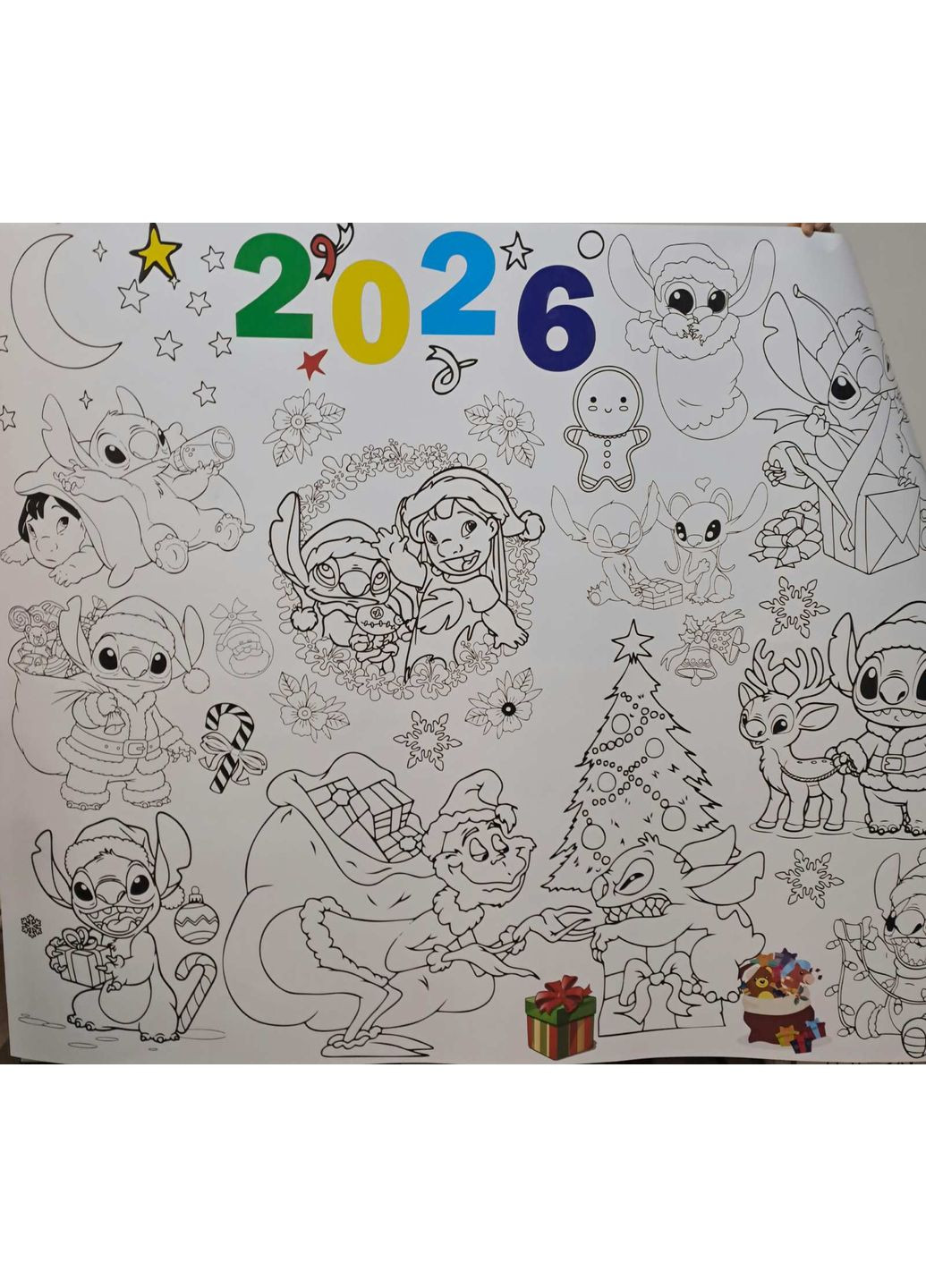 Большая раскраска "Новогодняя" с фломастерами 100х120 см No Brand (369669496)