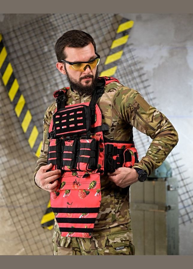 Тактическая плитоноска 4 точки сборса с подсумками красная Freedom (342080417)