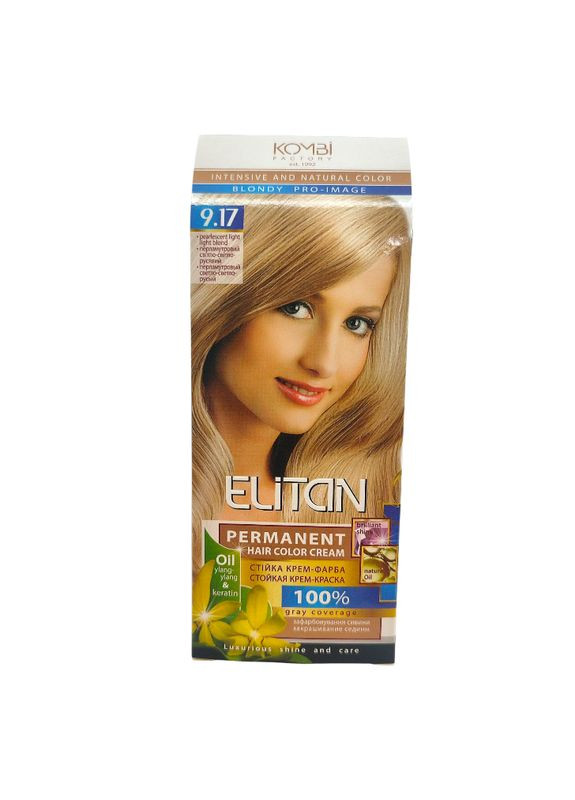 Крем-фарба стійка Elitan Intensive 9.17 Перламутровий світло-світло русявий Комбі (335870014)