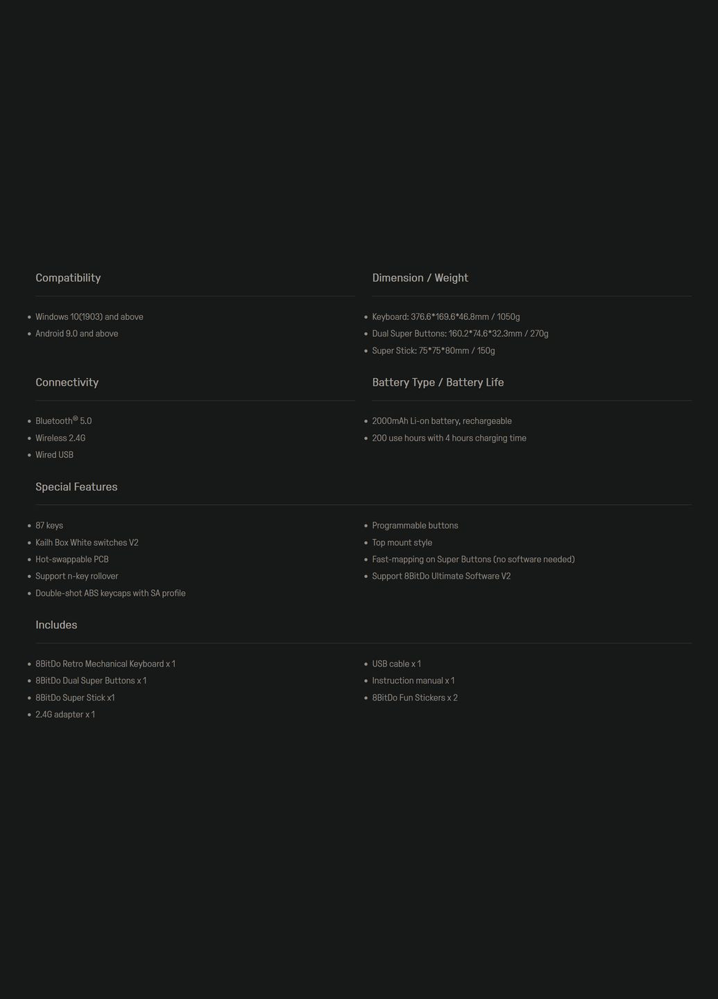 Бездротова механічна ретроклавіатура C64 Edition 8BitDo (313867794)