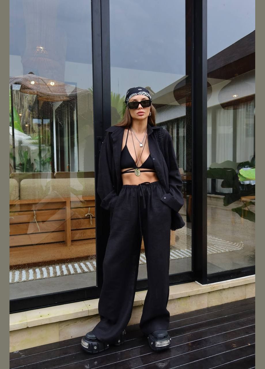 Женский черный костюм двойка No Brand (333830302)