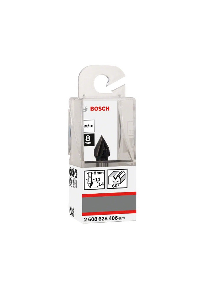 Пазовая фреза (11х8х45 мм) Standard for Wood Vобразная (21756) Bosch (290253661)