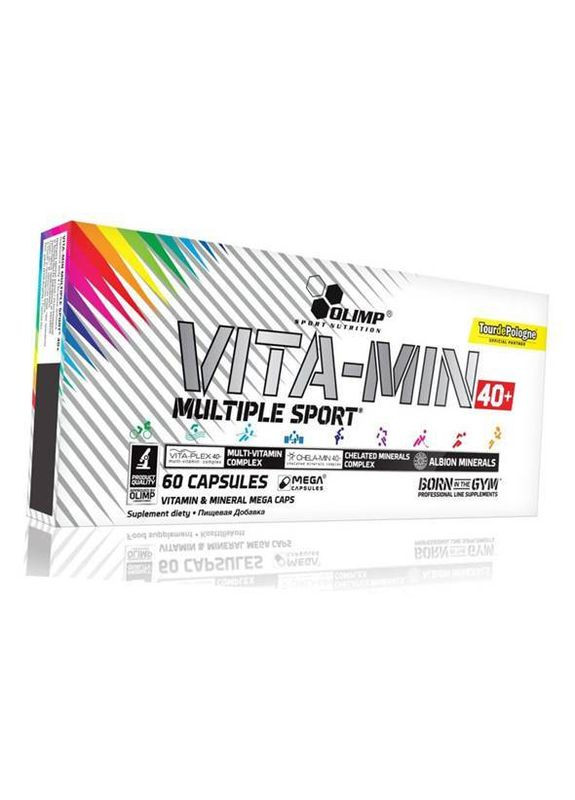 Мультивітаміни для чоловіків 40+, Vita-Min Multiple Sport 40 Plus, Nutrition 60капс (36283085) Olimp (315783142)