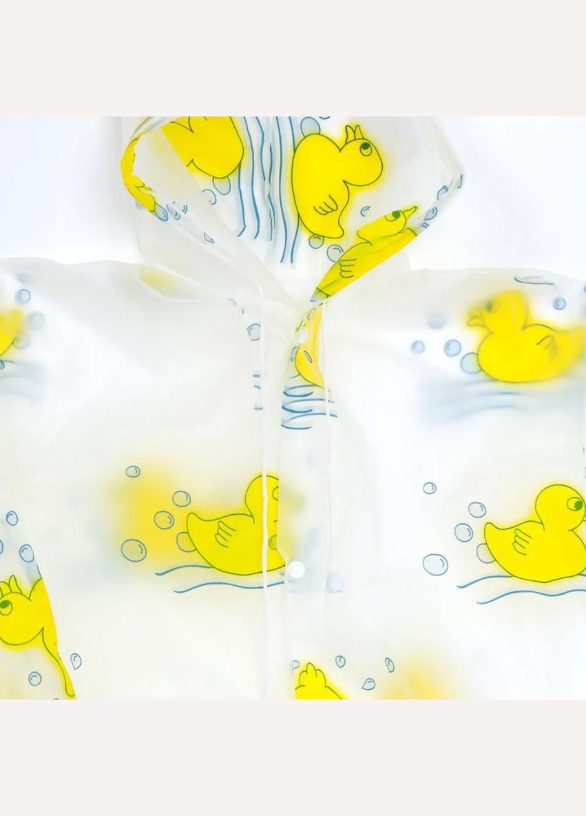 Дитячий багаторазовий дощовик плащ на кнопках з капюшоном Каченята Eva (302364213)