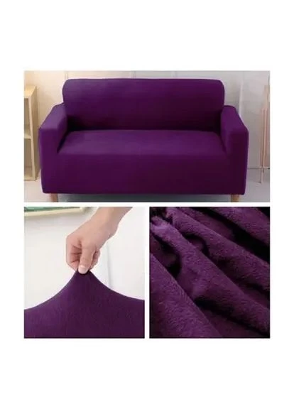 Захисний чохол на двомісний диван Велюровий Plush Velvet 145-185 см Diana Textile (380328738)