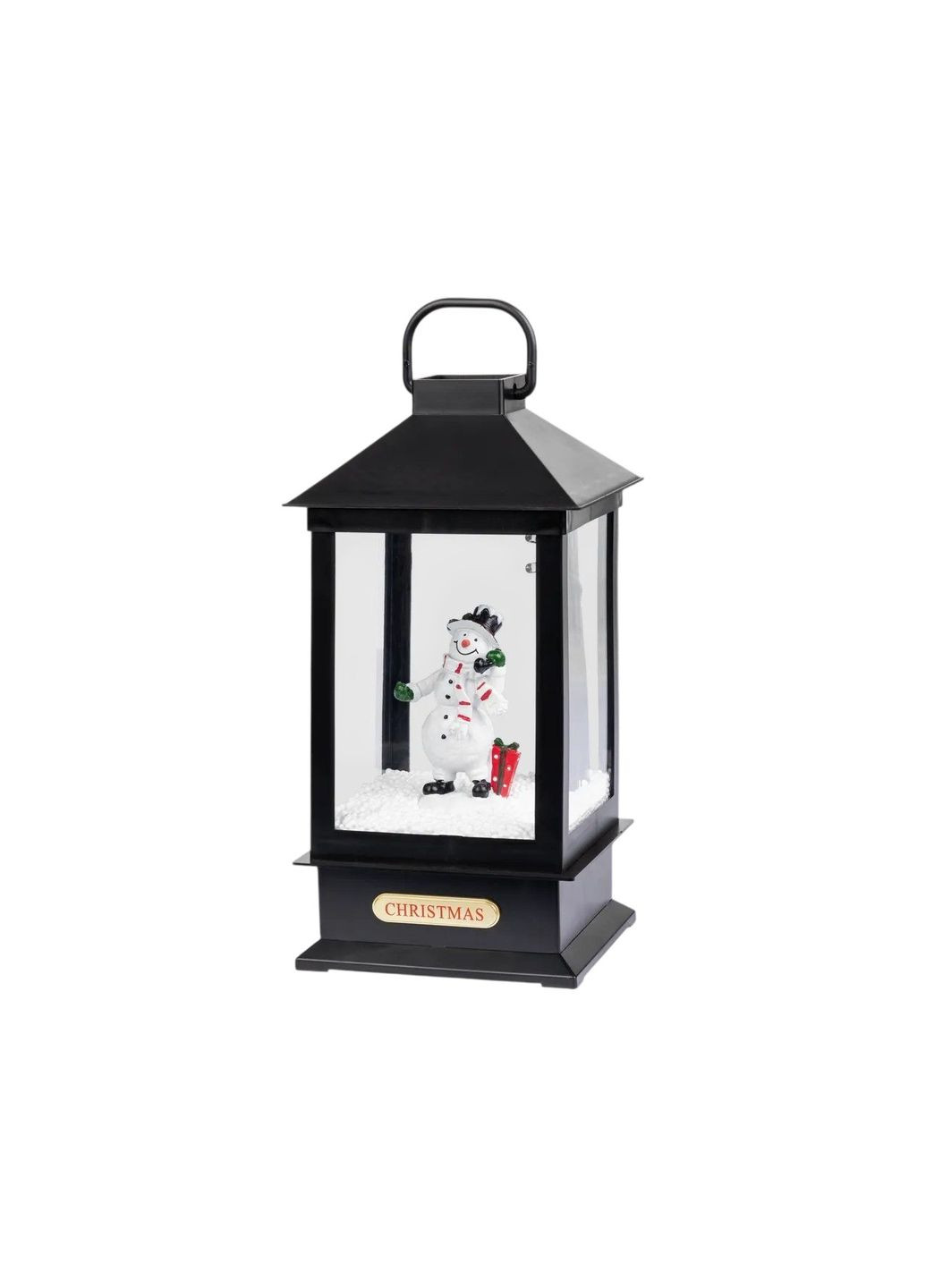 Новорічний ліхтар Сніговик з музикою і снігом 30 см Livarno home (362045991)