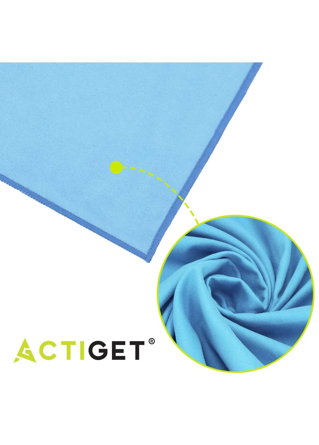 Рушник спортивний 180 x 100 см з мікрофібри Turquoise Actiget бірюзовий