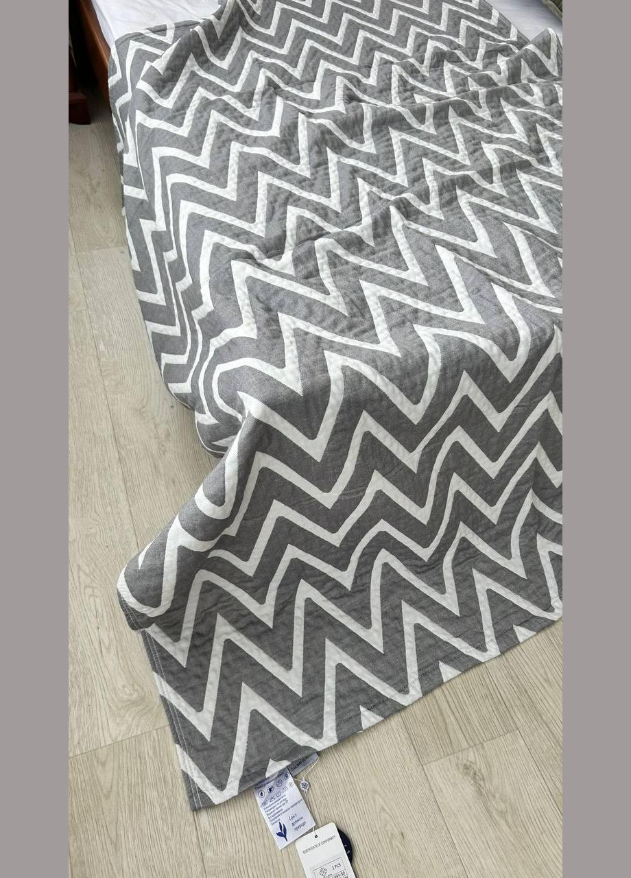 Бавовняне покривало на ліжко 230х200 Темно сірий (П4К-M-muslin03-04) No Brand (306633089)