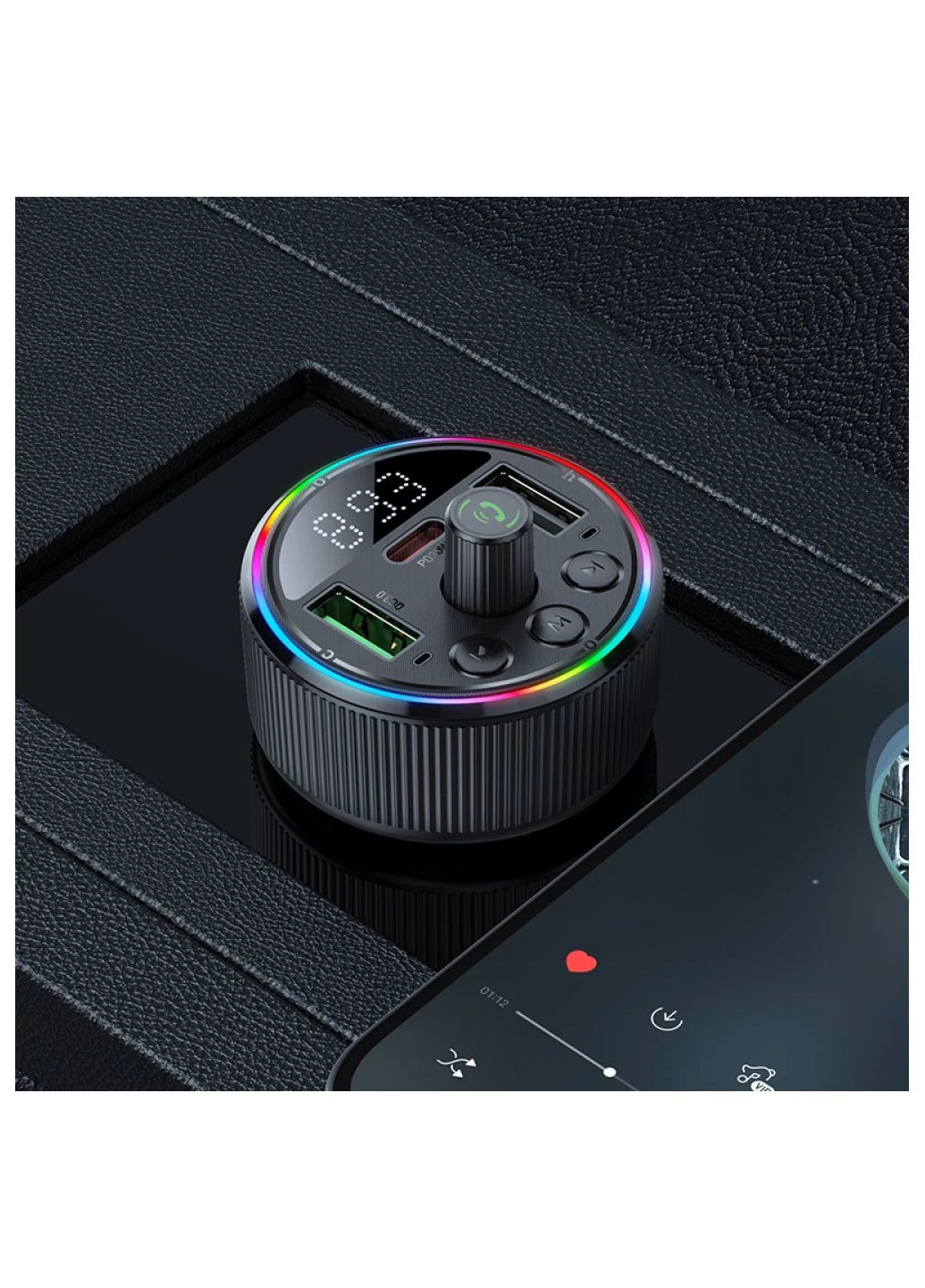 АЗП с FM-модулятором Guerrero PD30W+QC3.0 car BT FM transmitter Hoco E82 (389495671)