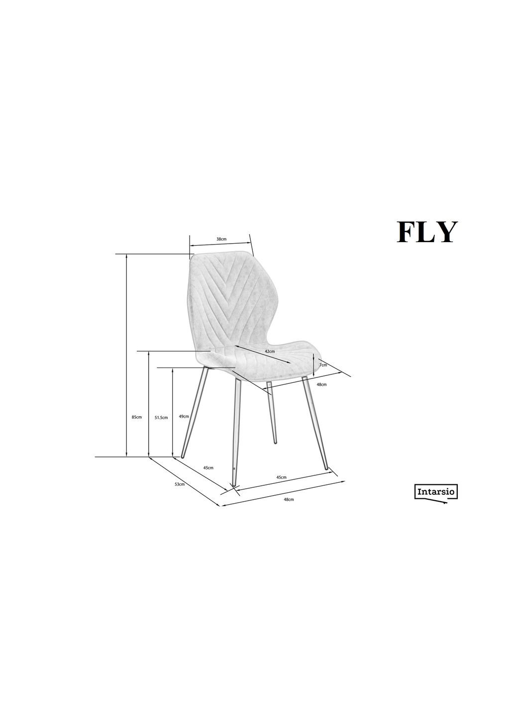 Стілець FLY Чорний каркас / Світлий Беж тк. Intarsio (372178919)