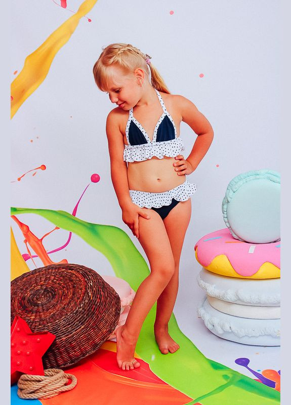 Білий літній купальник для дівчинки (p-3519) Носи своє