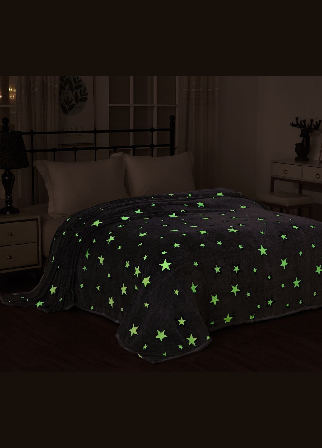 Плед флис, светящийся в темноте Звезды Love You (373294211)