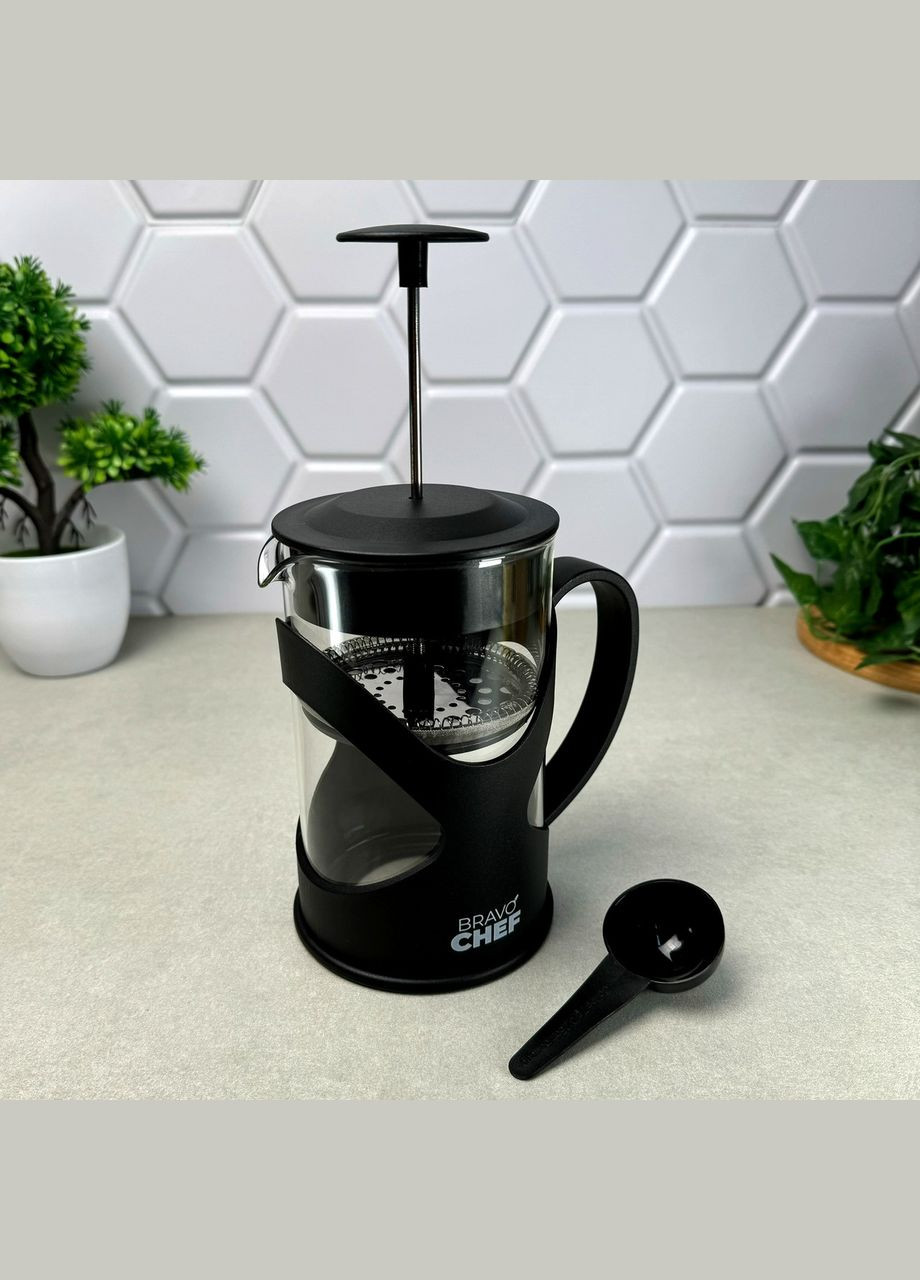 Заварник френчпресс 1 л+мерная ложка для кофе Bravo (303209624)