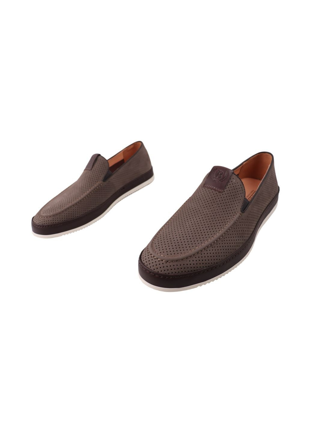 Бежевые туфли мужские визоновые натуральный нубук Brooman