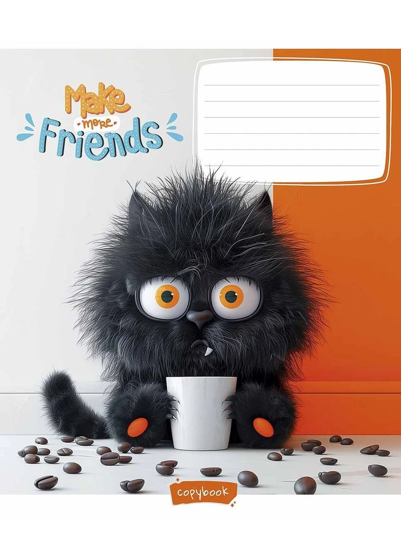 Тетрадь уч. " " 12л.// /3453C/ "Make more friends" выб.УФ-лак (нейт) (30/300) Школярик (392424914)
