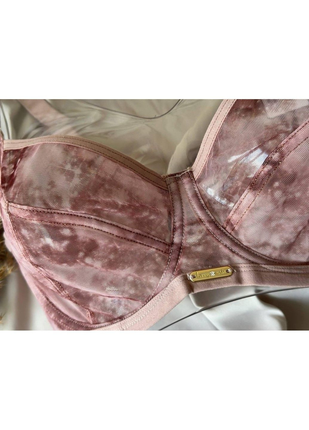 Пудровий бюстгальтер без поролону 11596 пудровий Lanny Mode