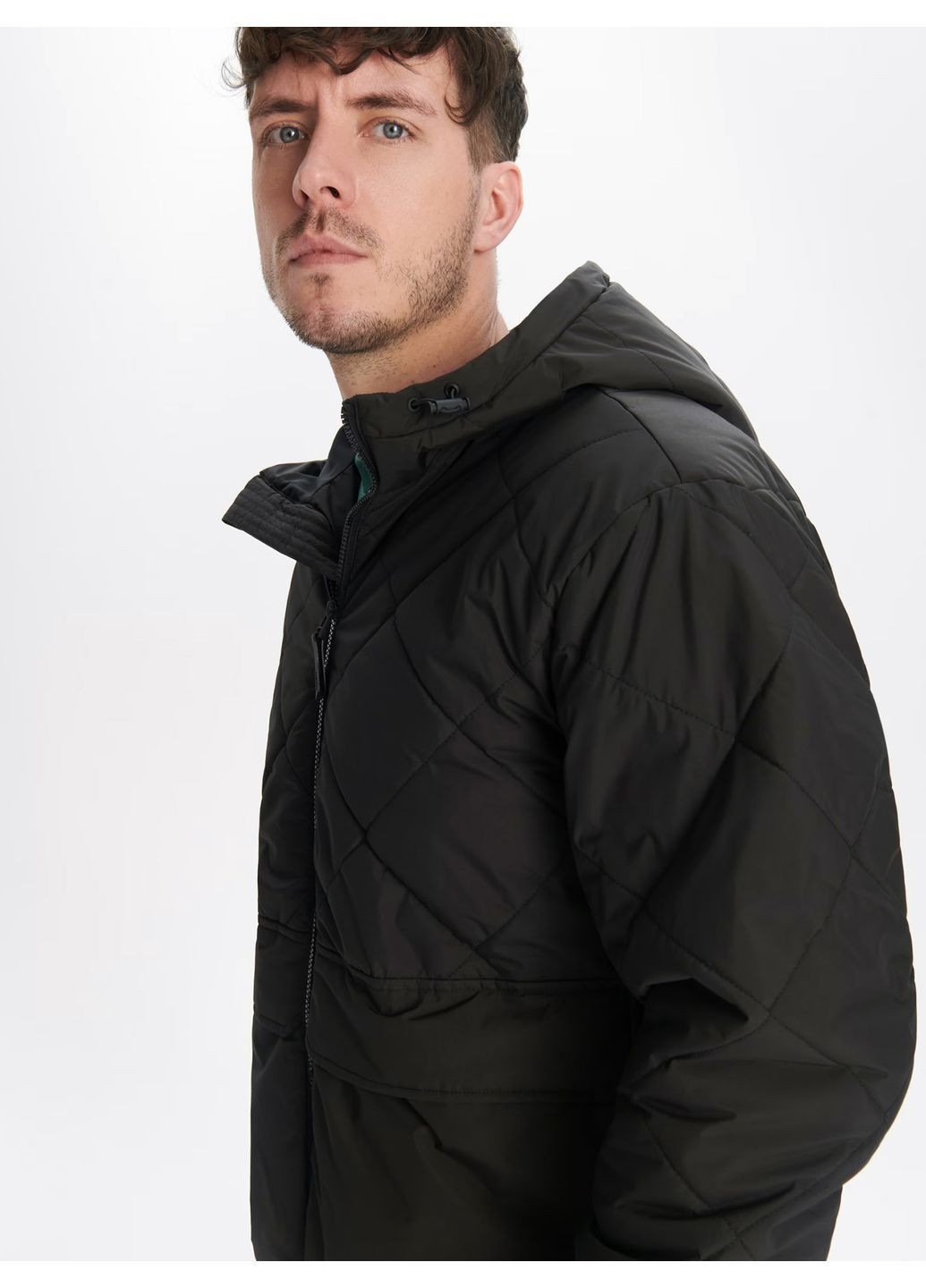 Чорна демісезонна куртка чоловіча стьобана чорна демісезон нова Sinsay