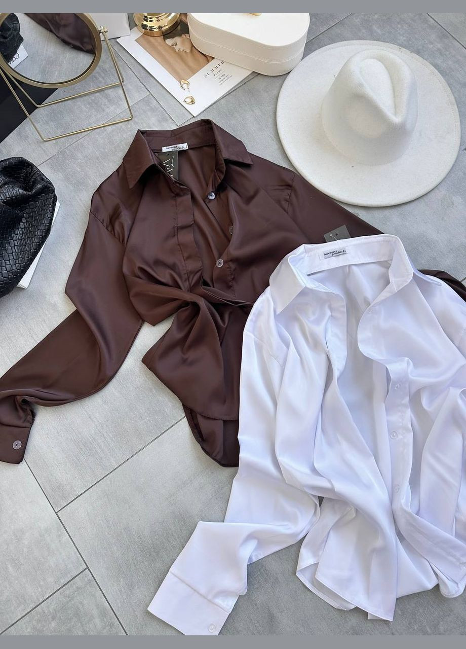 Белая праздничный, классическая, повседневный, кэжуал рубашка No Brand с длинным рукавом