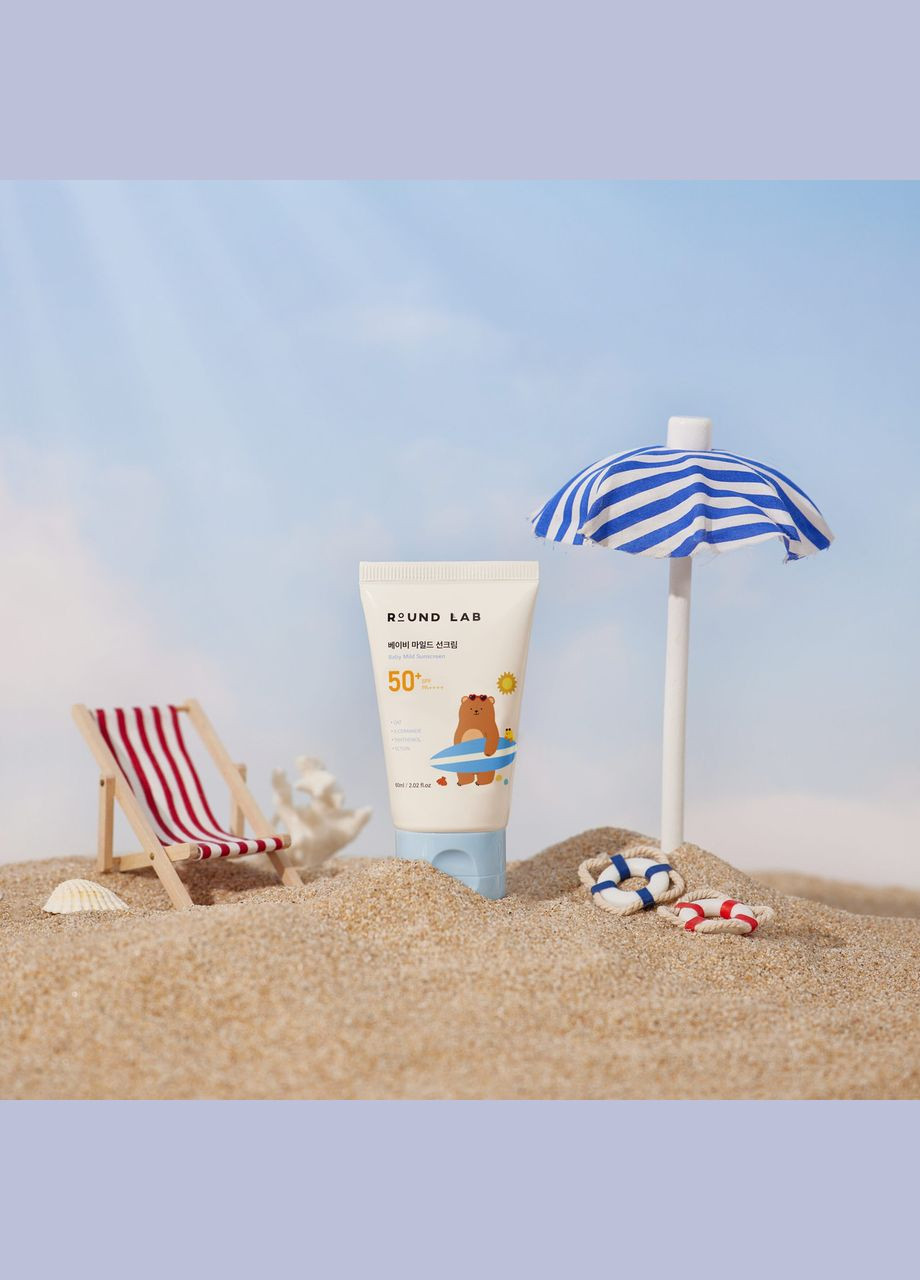 Дитячий сонцезахисний крем Baby Mild Sunscreen, 60 ml Round Lab (330028269)