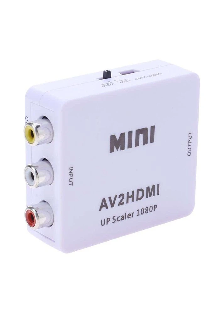 Конвертер видео с аудио RCA (AV) CVBS на HDMI RIAS 1080P Mini White (3_5241) No Brand (395877974)