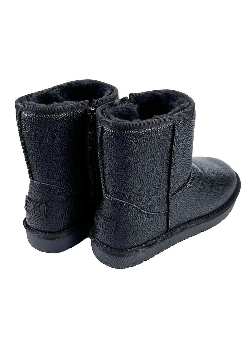 Уггі чоловічі шкіряні на блискавці чорні 10621-9 No Brand (314900611)