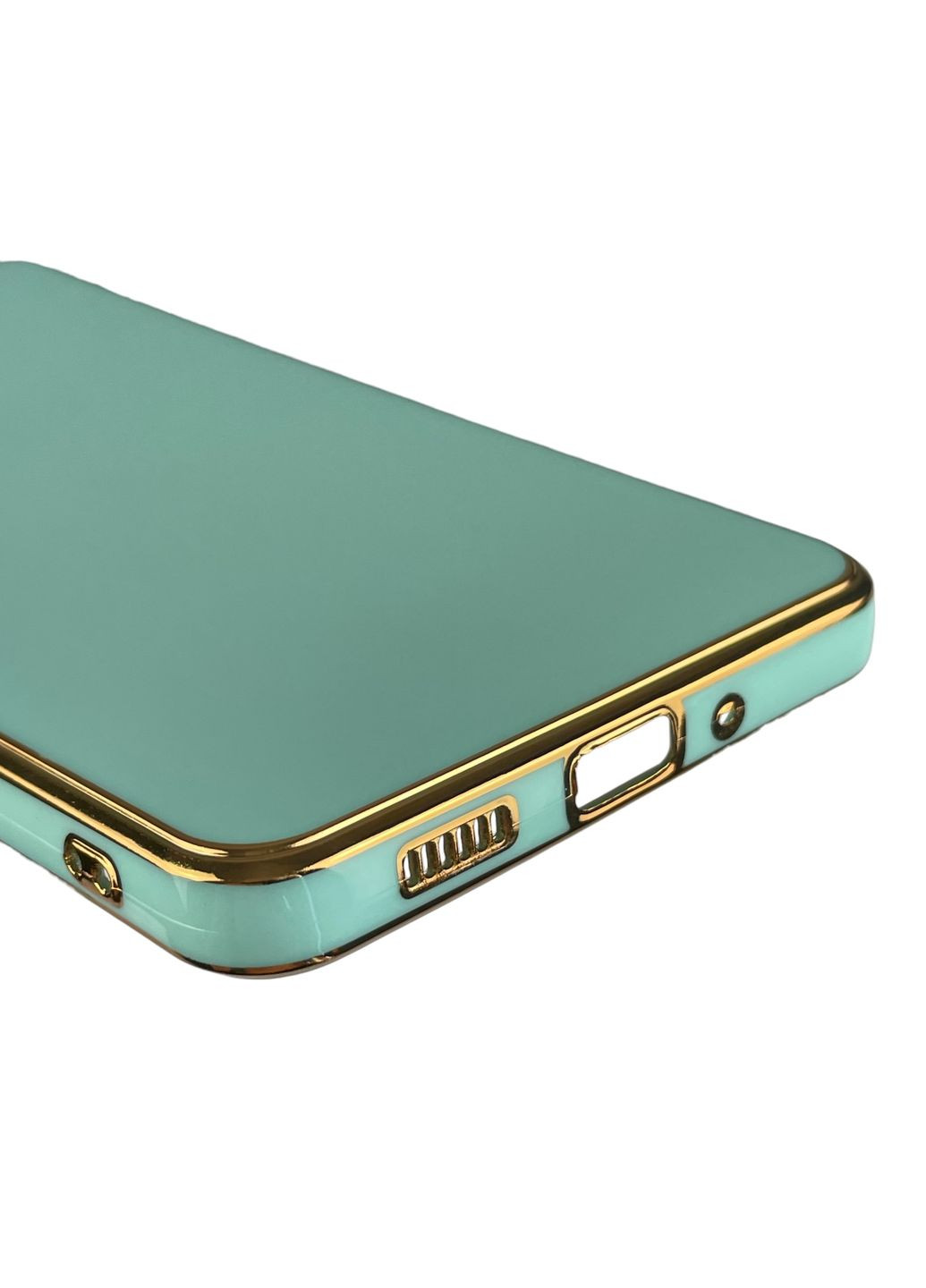 Чохол для Galaxy A33 5G SM-A336 глянсовий із золотою окантовкою із захистом камери на самсунг а33 бірюзовий Samsung (366022046)