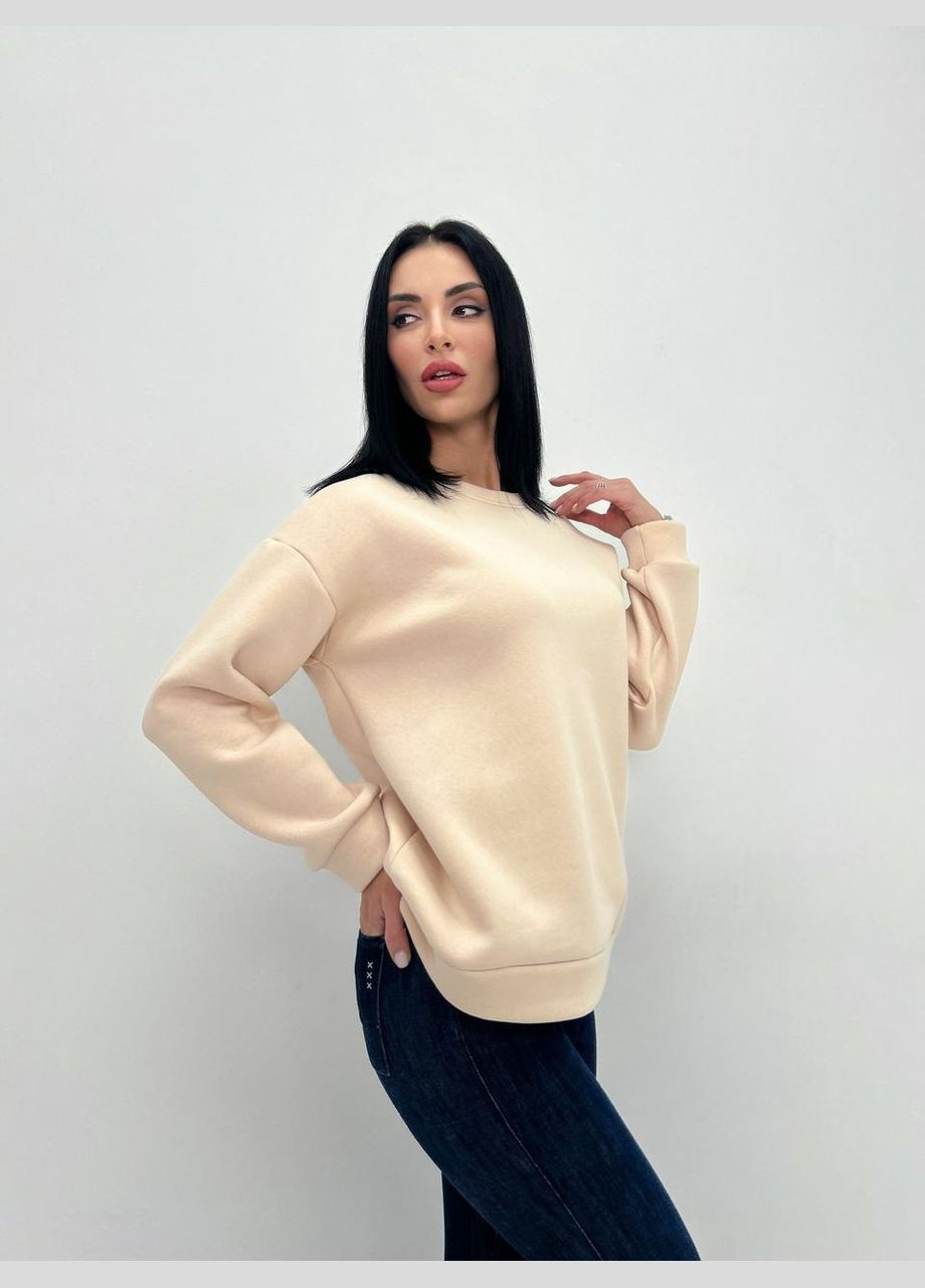 Бежевый демисезонный женский теплый батник Fashion Girl