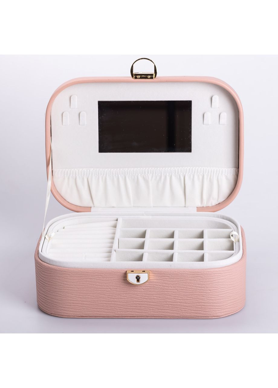 Скринька-органайзер для прикрас із замком 26х18х9.5 см рожевий Yiwu (356672507)