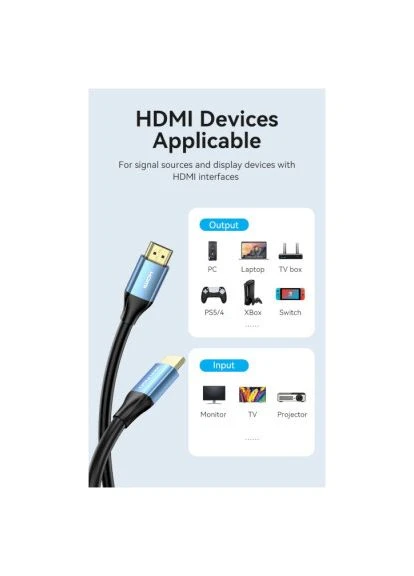 Кабель мультимедийный HDMI M to HDMI M 2.0m V2.0 4K60Hz blue (ALHSH) Vention (396871389)