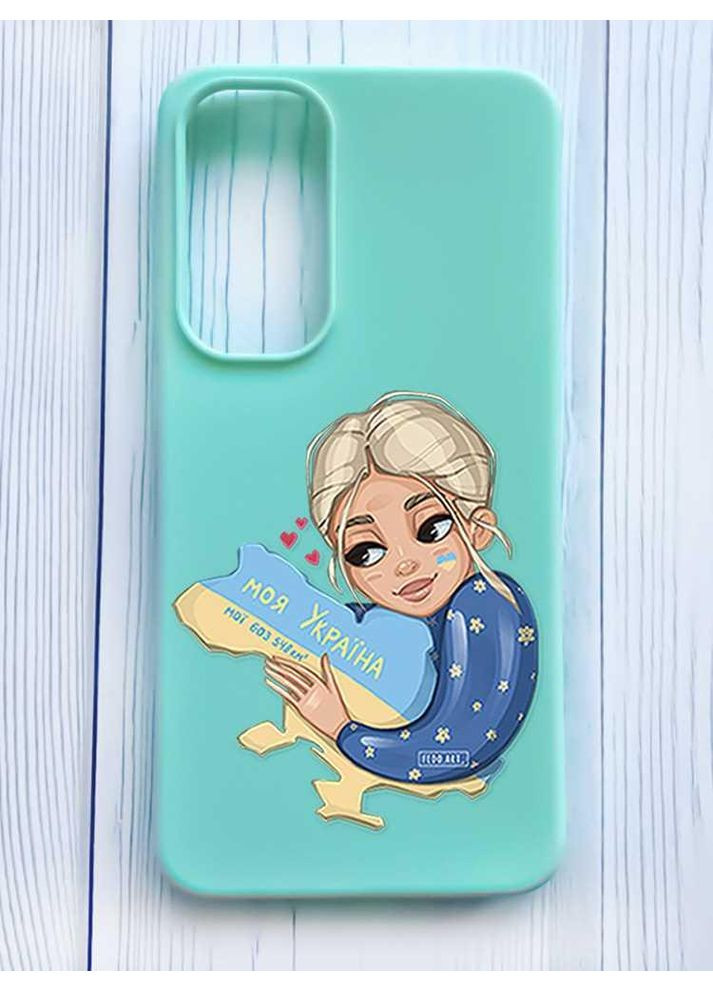 Mатовий бірюзовий чохол на Samsung Galaxy A35 (A356) Моя Україна (принт 24) Creative (355395530)