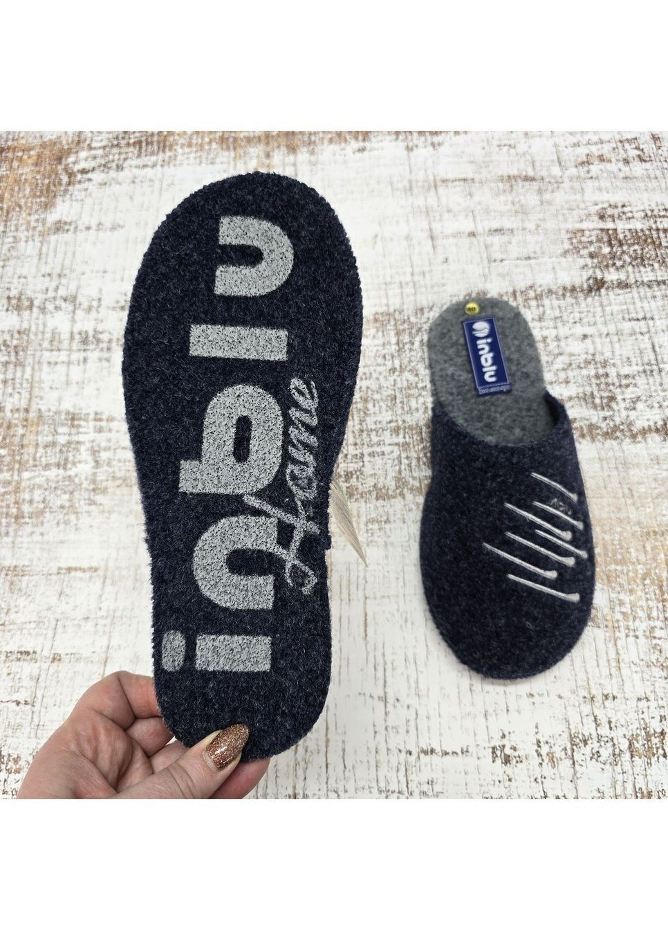 Капці чоловічі фетрові для паркету сині Inblu (366290130)