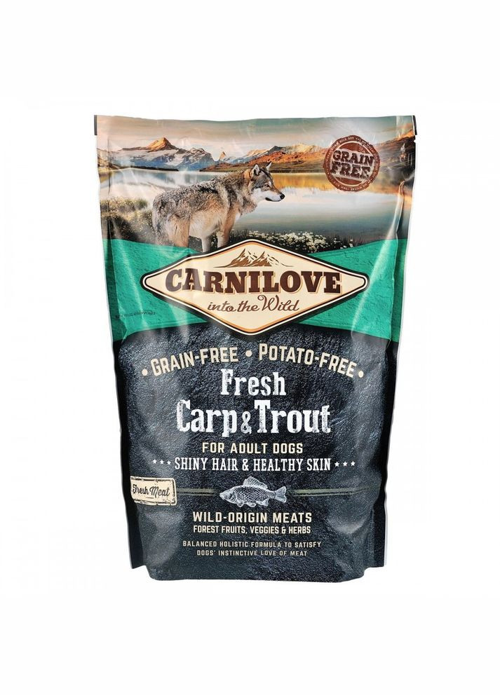 Сухой корм Fresh Carp & Trout для взрослых собак всех пород 12 кг (рыба) Carnilove (345743632)