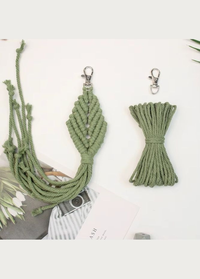 Набір макраме ручного в'язання і для рукоділля брелока «Ромб» для ключів, сумки та аксесуарів No Brand (354829440)