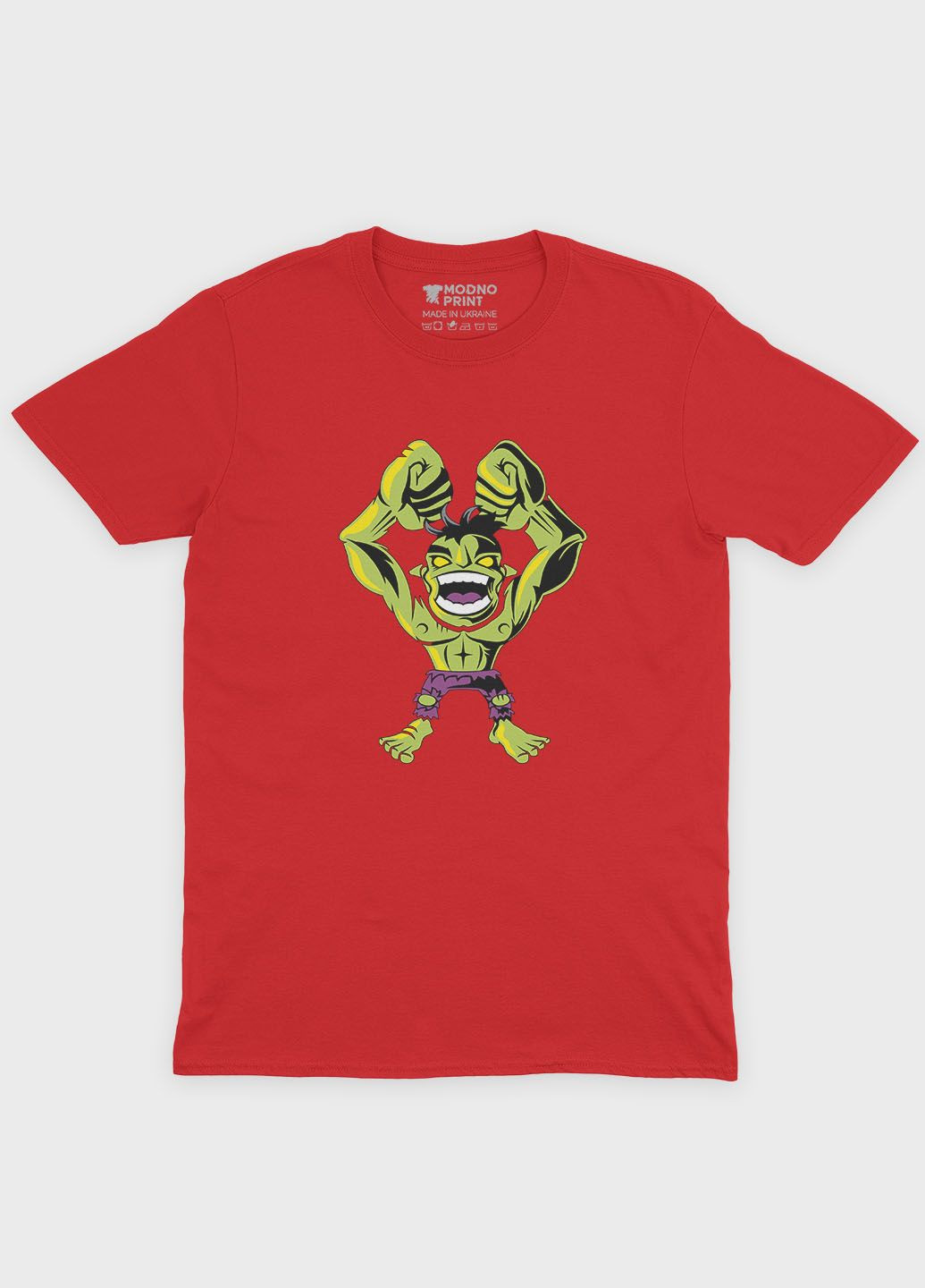 Червона демісезонна футболка для дівчинки з принтом супергероя - халк (ts001-1-sre-006-018-002-g) Modno
