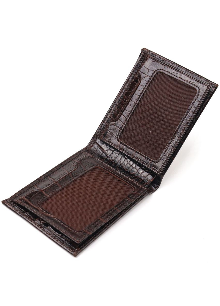 Небольшой мужской портмоне из натуральной фактурной кожи 21522 Коричневый Canpellini (331911126)