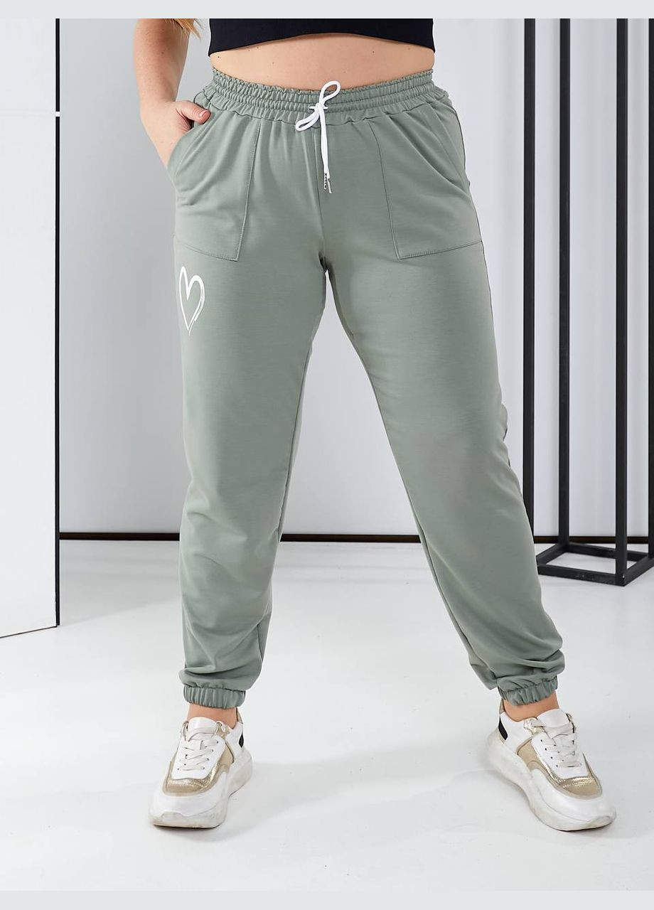 Женские брюки цвет оливка р.50/52 450091 New Trend (282434845)