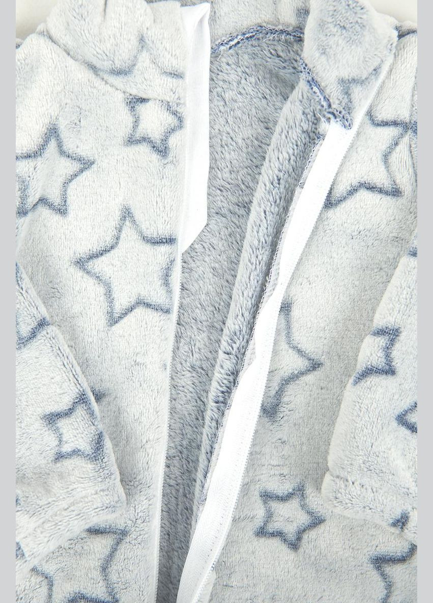 Дитячий теплий чоловічок Зірочки велсофт сірий Україна (315050018)