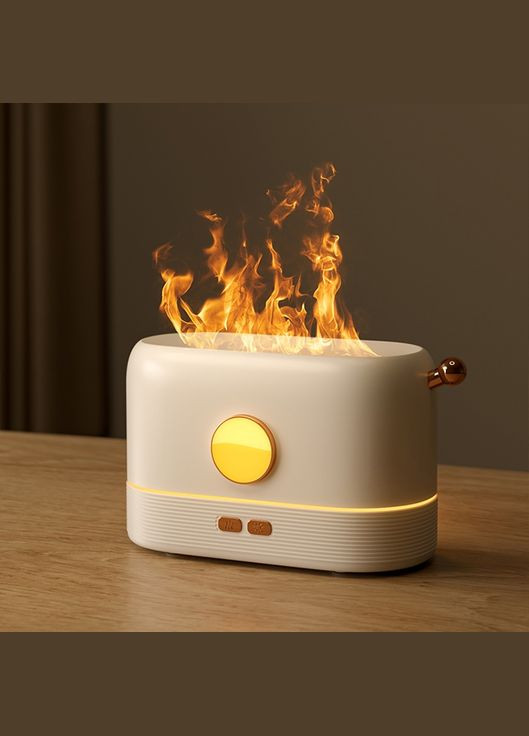 Увлажнитель воздуха, портативный аромадифузор с имитацией огня KC-026 200 мл, White Kinscoter (322415353)